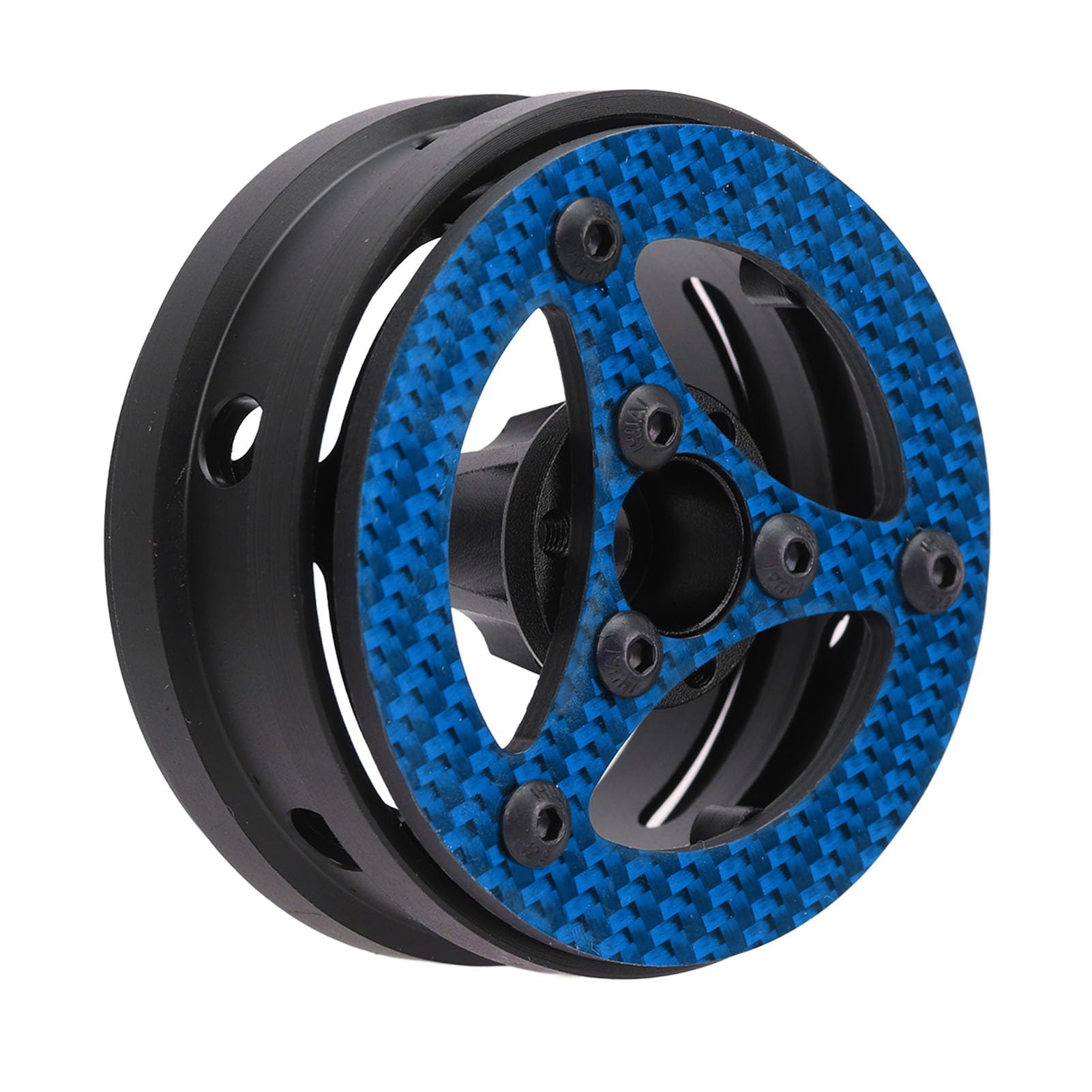 do felg samochodowych 1/10 RC, włókno węglowe o wysokiej wytrzymałości, tylna pokrywa ze stopu, do SCX10, do RR10, średnica 59 mm, szerokość 27 mm, terenowe, wspinaczka (Niebieski)