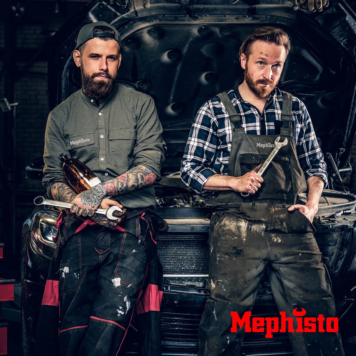Mephisto Inserto per attrezzi Pro Line, chiave ad anello doppia | Set di attrezzi per carrello da officina, set di chiavi combinate, 40 pezzi, metriche, con inserto morbido, effetto carbonio