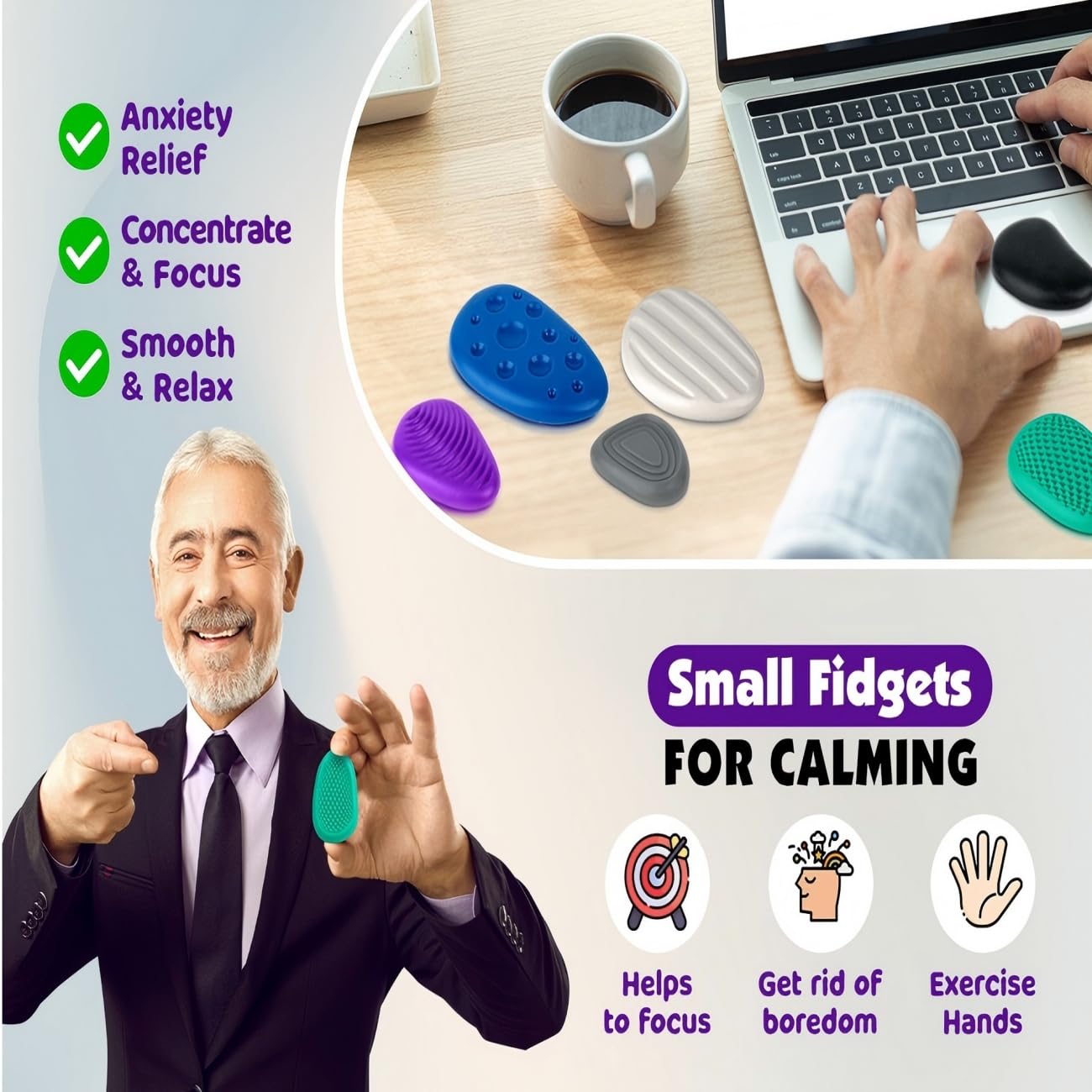 12 Pierres Sensorielles En Silicone - Jouets Anti-stress Souples, Formes Fruits, 4,2-7,1 Cm - Pour Enfants Et Adultes