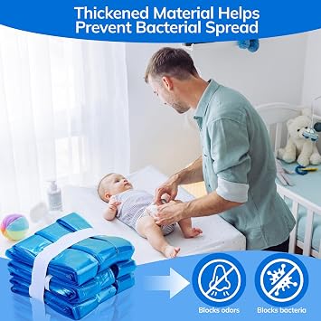 Nappy Bin Refill,12 Pack Diaper Bin Pail Disposal Bags 4.5m, Nappy Bags compatible with Tommee Tippee, Litter Genie, Diaper Genie, Angelcare, Twist & Click and Cat Litter Disposal Buckets
