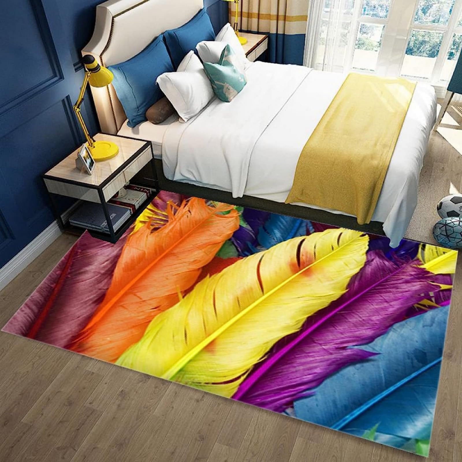 Tapis de chambre en mousse douce fini les pieds froids avec les plumes 3D