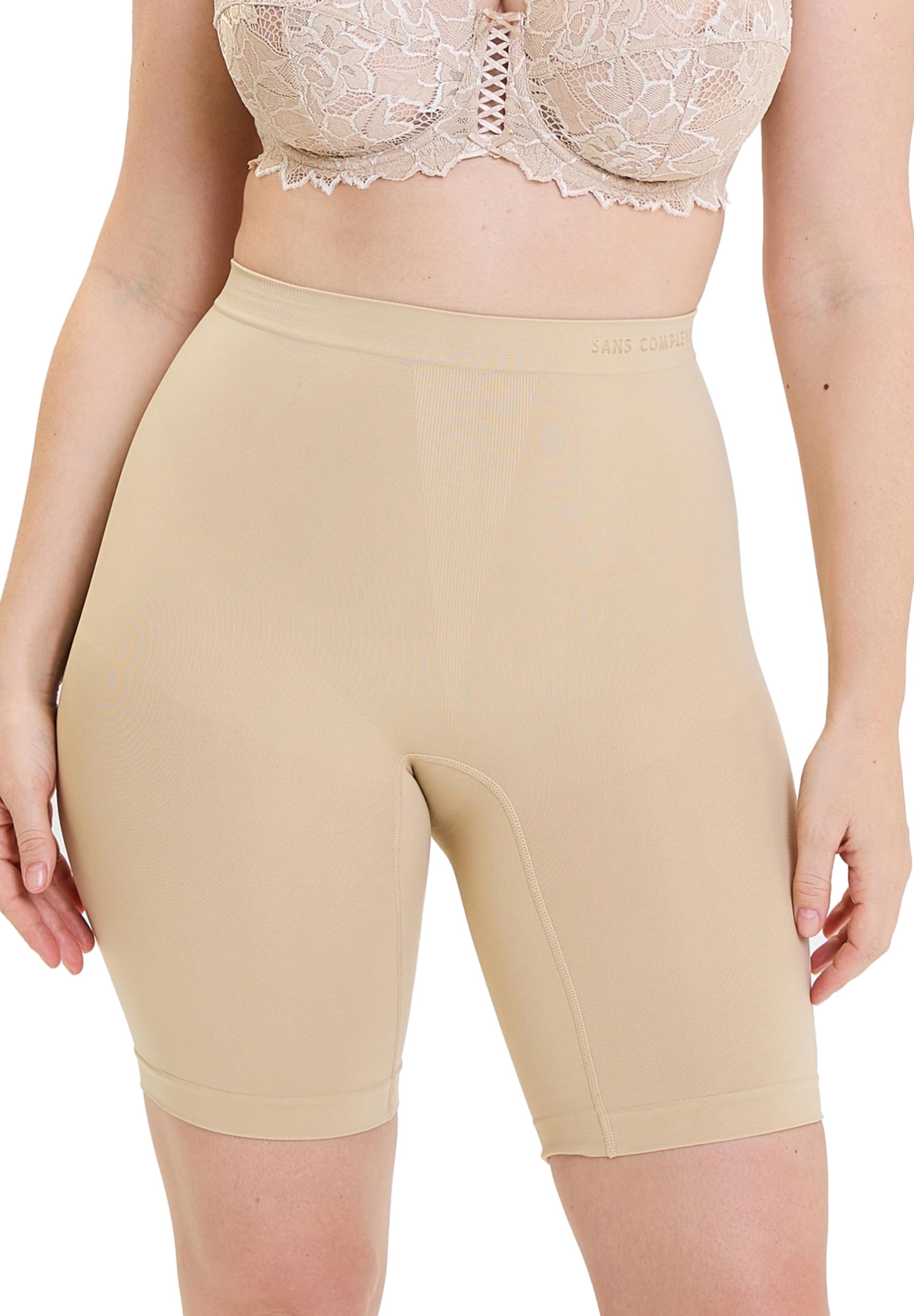 Sans Complexe - Modèle Slimmers - Short Anti-​frottement Taille Haute - Femme - 38/​40 - Skin