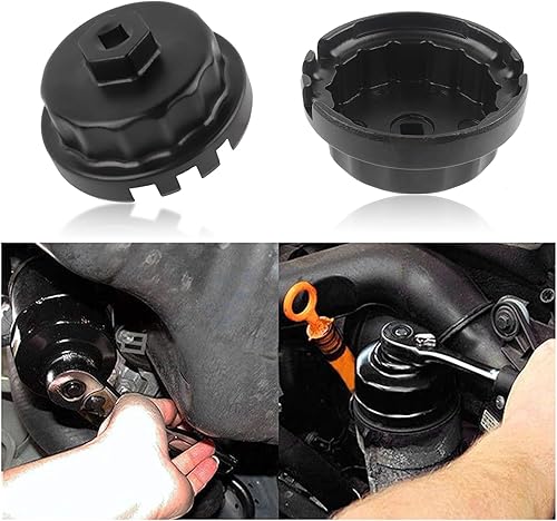 Miniatura 4 de Llave de filtro de aceite de 2.520 in, herramienta de extracción rápida de filtro de aceite de aleación de aluminio compatible con Lexus Toyota