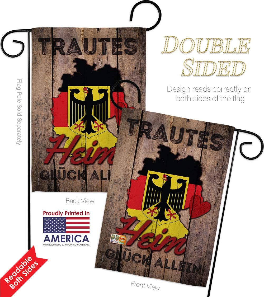 Country Germany Trautes Heim Glück allein Garden Flags Pack Regional Nationality Nation International World Particular Area USA Applique Small Gift Yard House Banner Double-Sided Made In 13 X 18.5