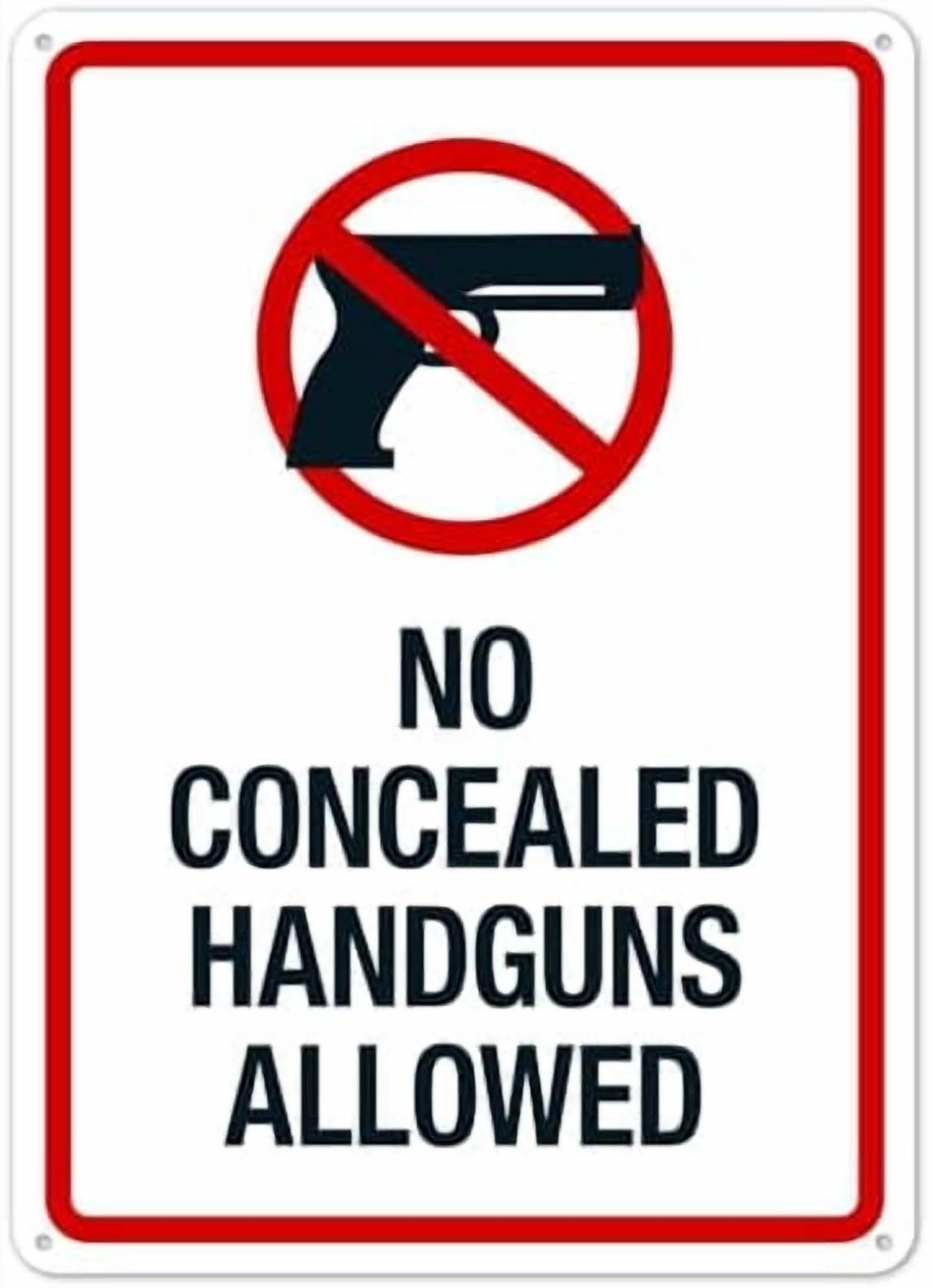 (2-Pack) Metal Tin Sign Alaska No Concealed Handguns Allowed Sign Facility Signs NO.27271 Sign 8x12 Inch - Clear Warning for Home & Use