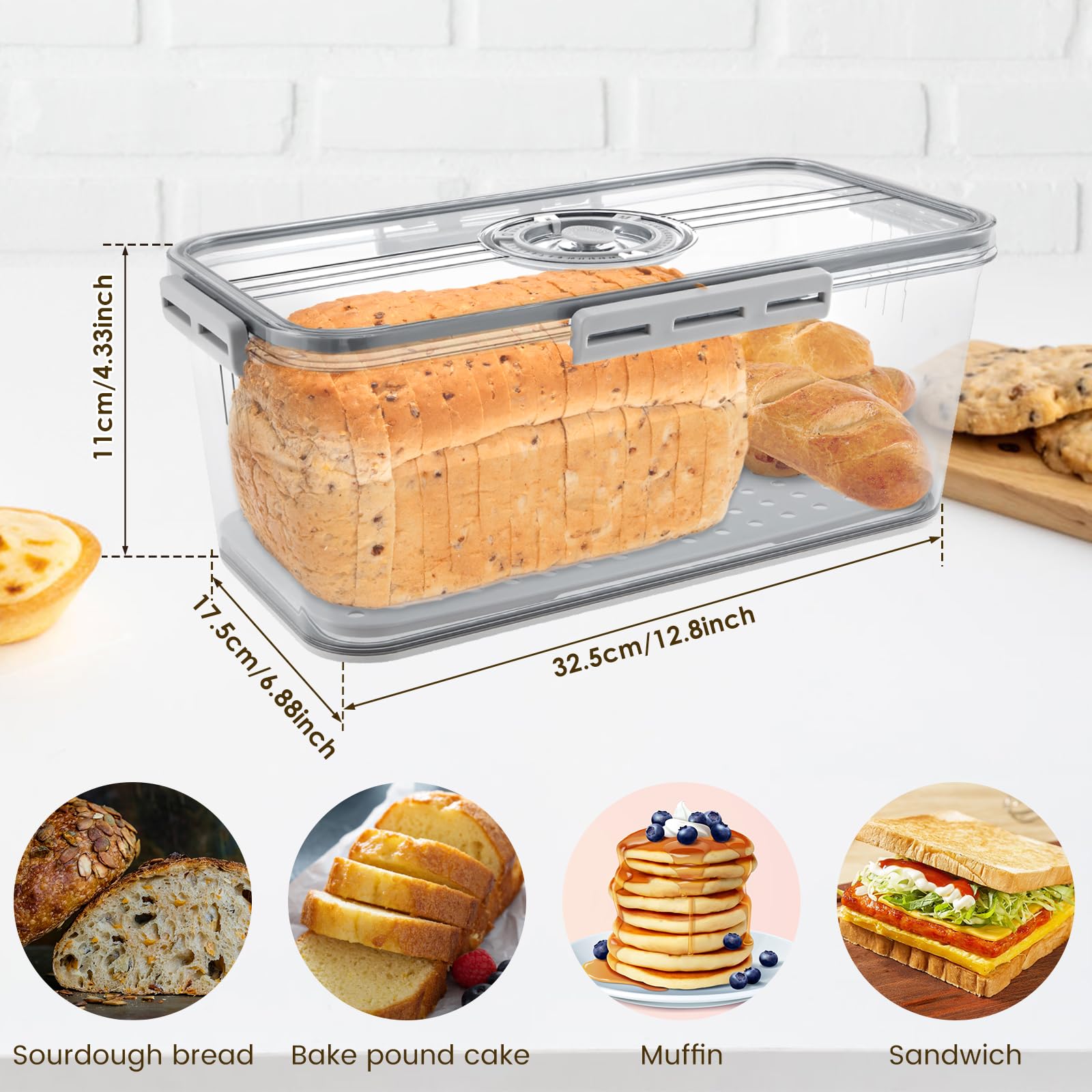Barattolo Per Pane 24x16,5x5,5 Cm – Contenitore In PS Trasparente E Colorato