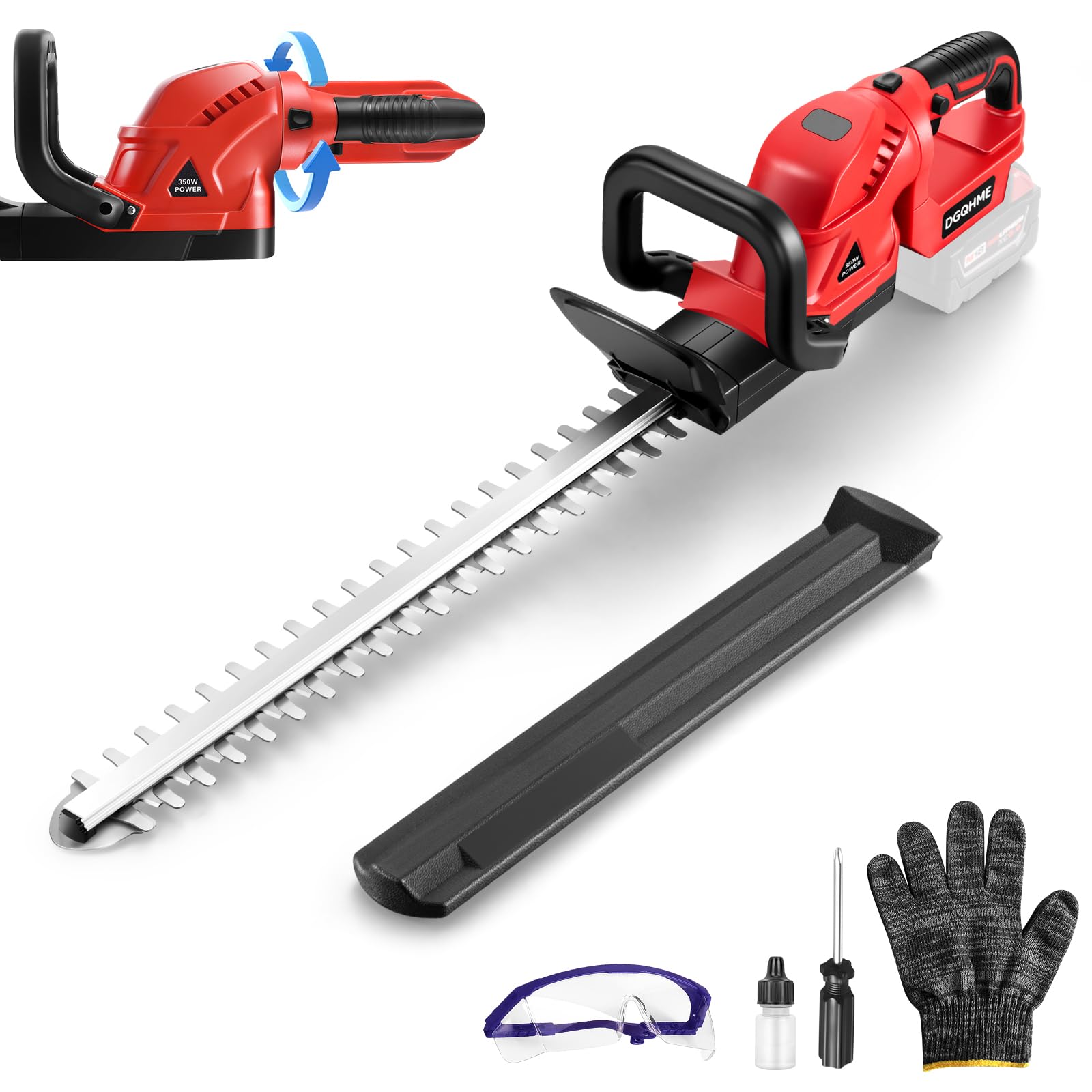 DGQHME Cordless Hedge Trimmer with Rotatable Handle for MWK M18 18v Battery,20'' Brushless Motor Trimmers Battery Powered, Electric Hedge Trimmer Cordless Bush Trimmers (Battery Not Included) - 80% off