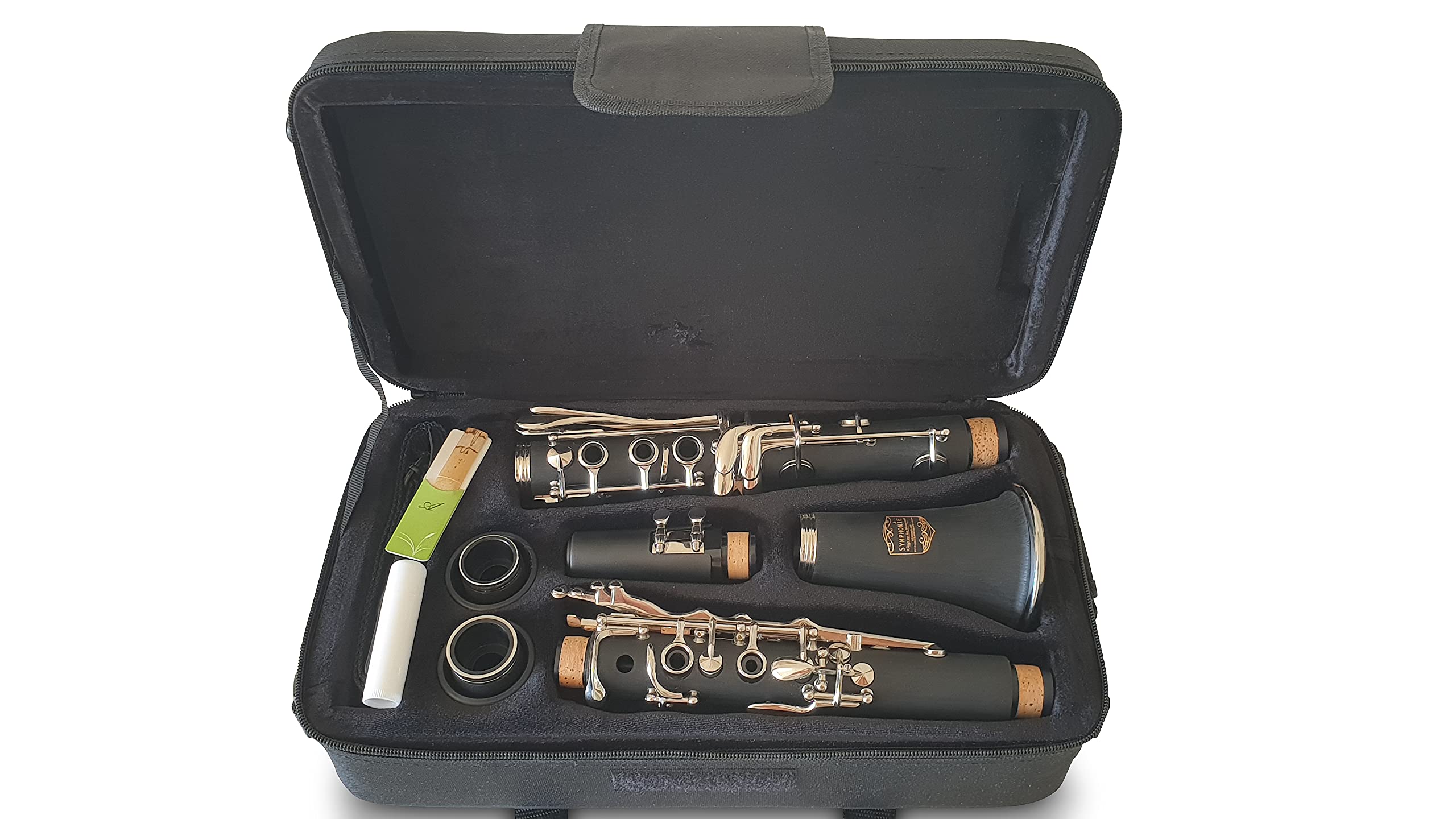 Original SYMPHONIE WESTERWALD Klarinette mit Böhm-System, echt versilbert, inkl. Luxus-Hartschalenkoffer und Zubehör, Neu
