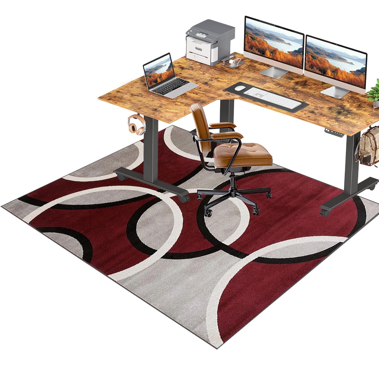 RxiBeFuw Office Chair Mat Desk Chair Mat 200 x 230 cm Carpet Protector Chair Mat Computer Gaming Chair Mat for Easy Glide Floor Mat for Office Chair on Carpet Floor Protector for Rolling Chair — image 1
