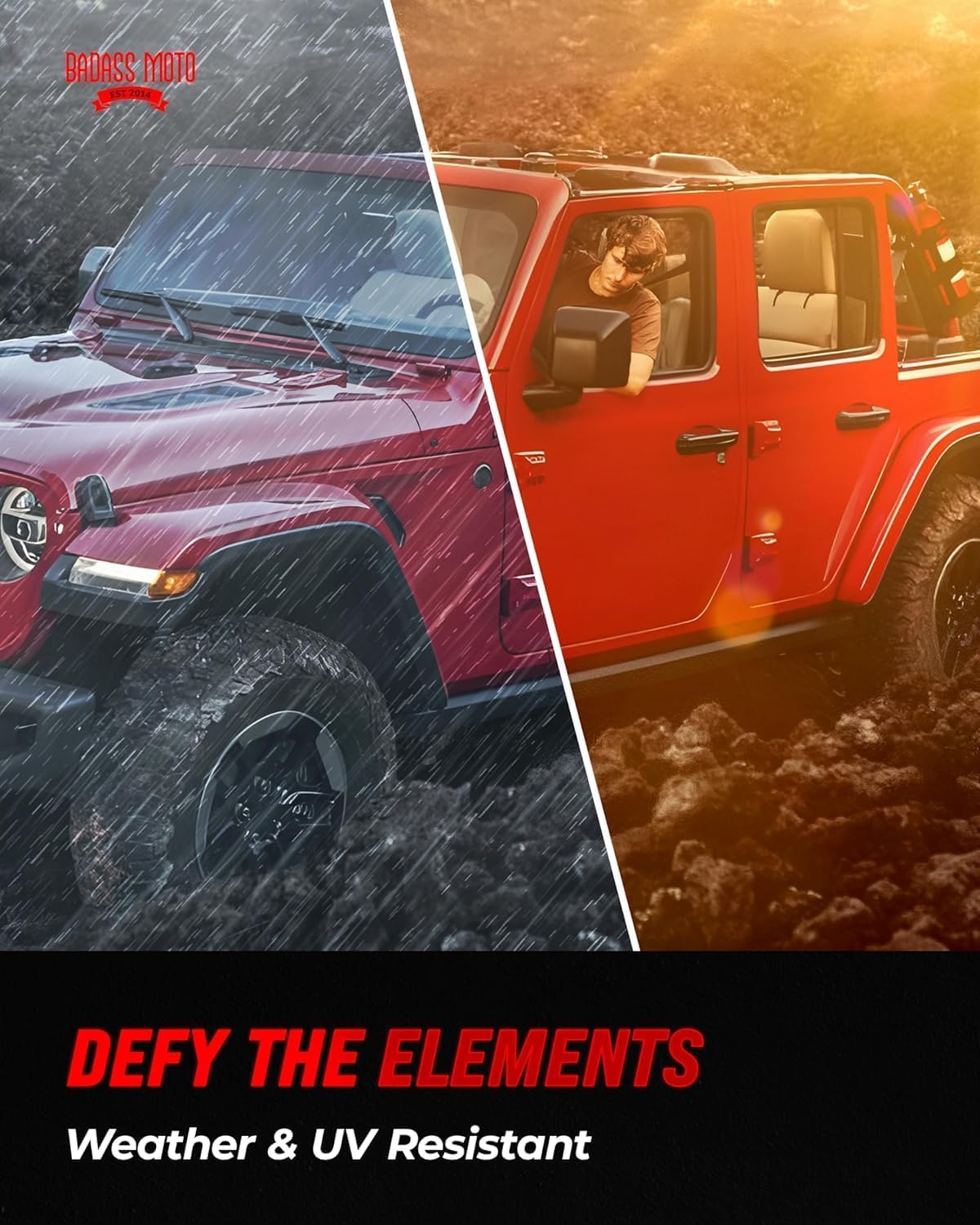 Badass Moto Gear - Soporte Ajustable para extintor, para Barra de Coches todoterrenoFácil de Colocar.Accesorios para Jeep Wrangler Unlimited, CJ, JK, TJ, Rubicon, Sahara, Sport.