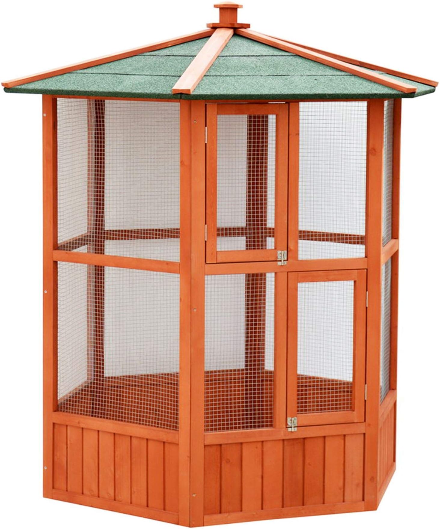 KCT Wooden Bird Aviary Large Outdoor Brazil Bird Avairy Cage for Budgies Finches Birds
