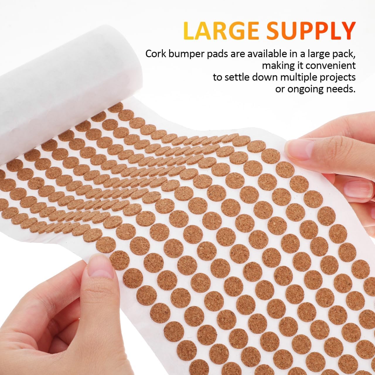 Gadpiparty Cork Pads Self-Adhesive 1.00 x 1.00 x 0.06 Inches Cork Underlay Protective Pads for Furniture Door Protection Noise Insulation