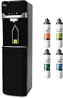 iSpring DS4B Bottleless Water Dispenser: 4-Stage Filtration, Instant Hot/Cold/Room Temp, Self-Cleaning Stainless Steel