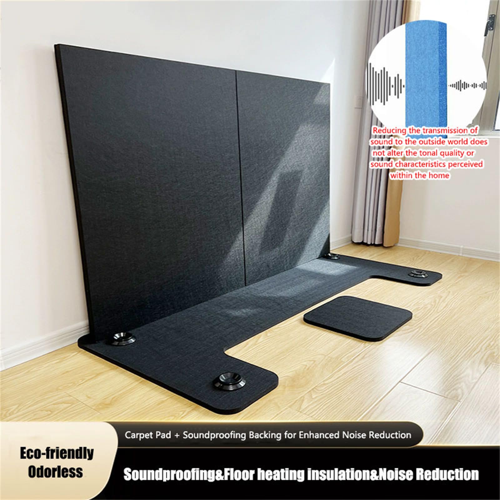 Tappeto insonorizzante per Pianoforte, Tappeto Protettivo per Pianoforte Verticale, riduzione del Rumore, Antiscivolo, termoisolante, Cuscinetti acustici, Tappetino insonorizzante per pavime