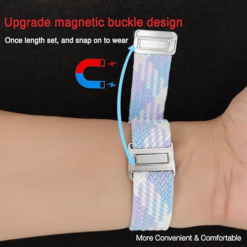 Miniatura 3 de Abanen Correa de reloj trenzada de nailon elástico compatible con Apple Watch de 1.496 pulgadas, 1.575 pulgadas, 1.772 pulgadas, 1.772 pulgadas,