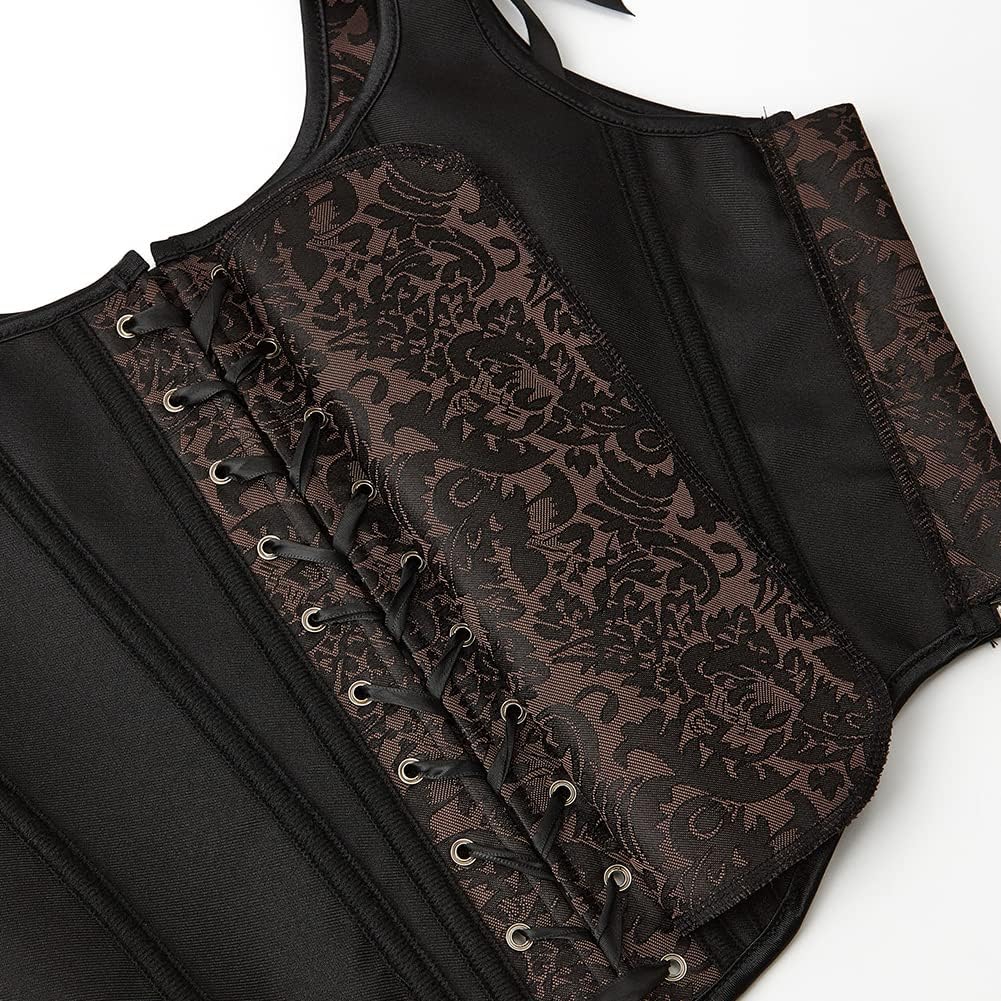 Womens Bustier Corset Lace Boned Top - Renaissance Palace Mesh Tops Fit Crop Gothic Waist Bodyshaper Vintage Lingerie - Image 5
