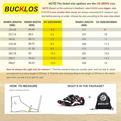 Vista 6 de BUCKLOS Zapatos de ciclismo para hombre, compatibles con Peloton, zapatos de ciclismo para interiores y exteriores, correa de hebilla precisa