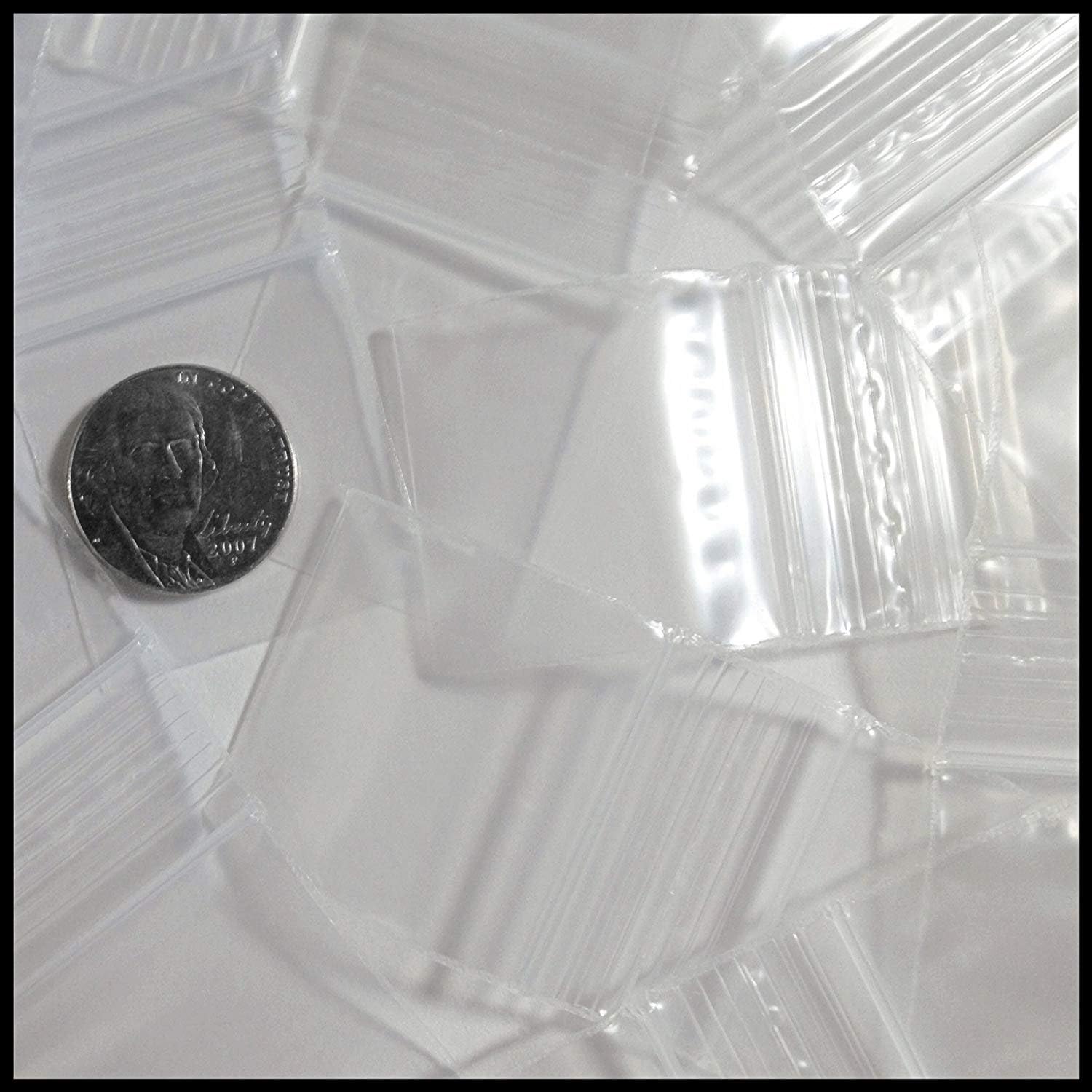 125125 Original Mini Resealable 2mil Plastic Bags 1.25" x 1.25" Reclosable Baggies (Clear 100 pack)