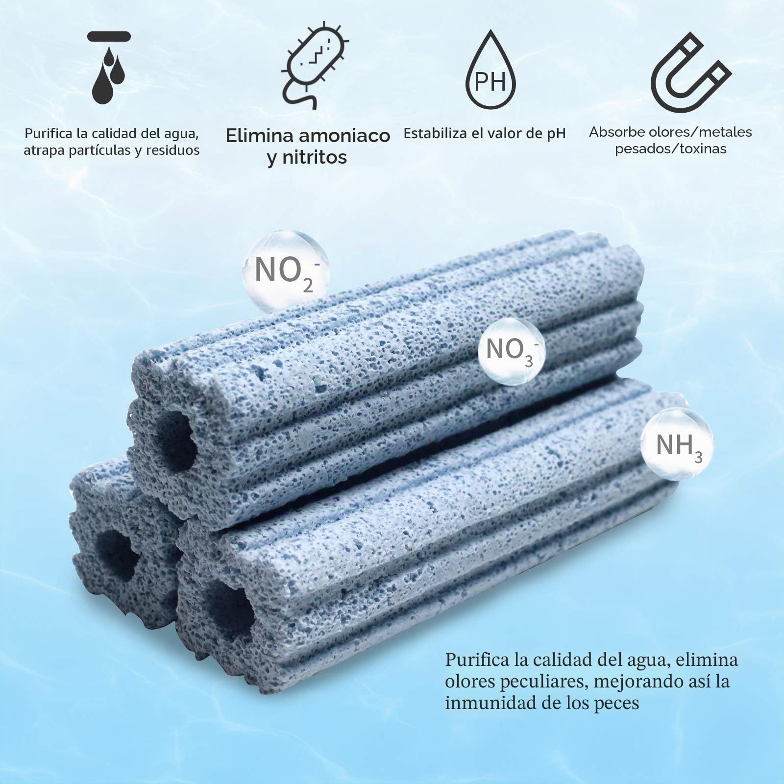 boxtech Medios de filtro para acuario, 3 kg, 30 unidades, bloques de datos orgánicos, filtración para filtro de pantano, estanque