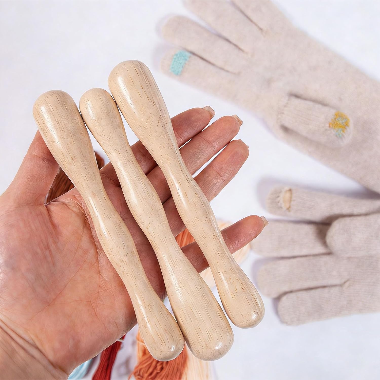 DRAGONRUN Friendly Portable Wooden Darning Stick for Instants Repair of Gloves Socks and Knitting Goods Handcraft Mending Device image 5