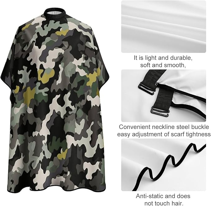Capa de corte de cabello camuflaje para hombres y mujeres miniatura 4