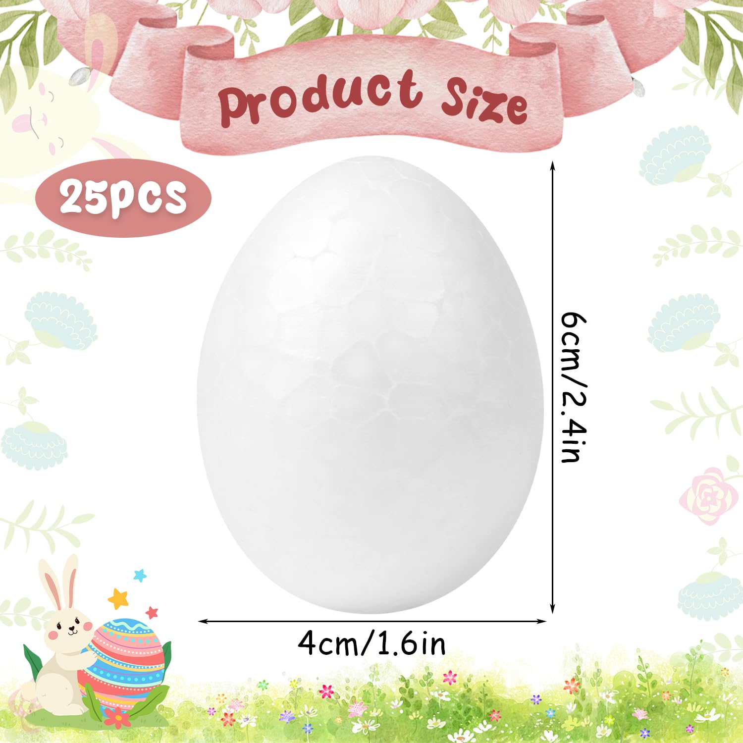 SULOLI Œufs de Pâques en Plastique 6cm Lot de 25 Décorations DIY