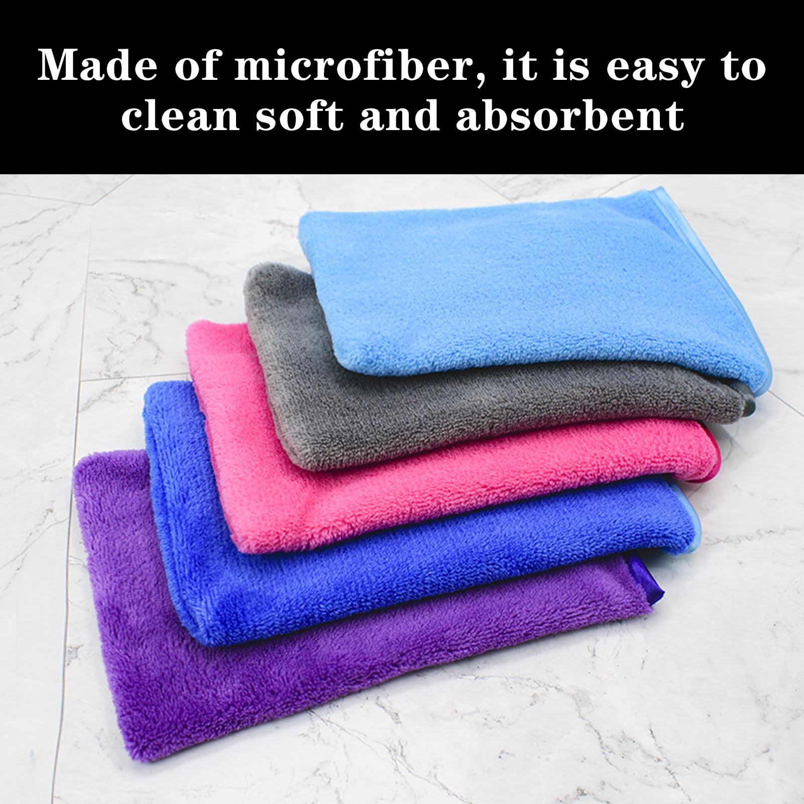 Gants De Toilette Microfibre Lot 6 Gants Toilette Microfibre 21x15cm - Démaquillant Absorbant - Lavable Machine - Gris Gant De Spa Absorbant Rapide