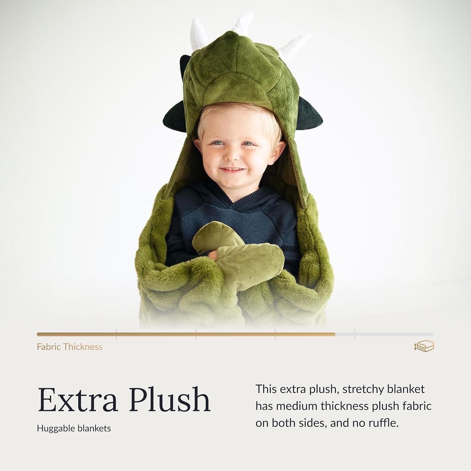 Minky Couture Huggable Dino - Wearable Blanket for Imaginative Play - Hooded Blanket for Kids with Hand Inserts - Whimsical, Cozy Companion - Extra Plush Fabric - Gift for Children