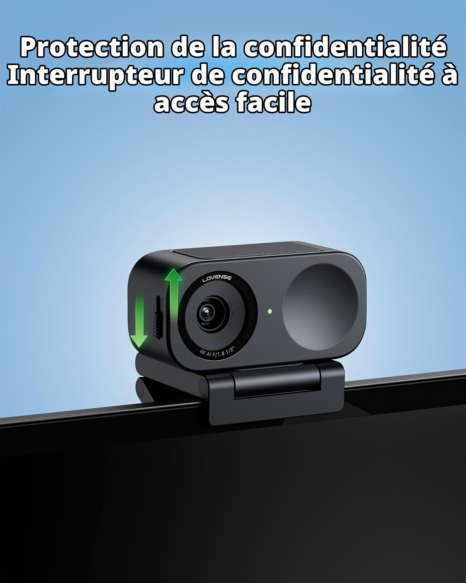 LOVENSE Webcam 2 4K pour PC, Caméra de Streaming en Direct, Capteur 1/2"