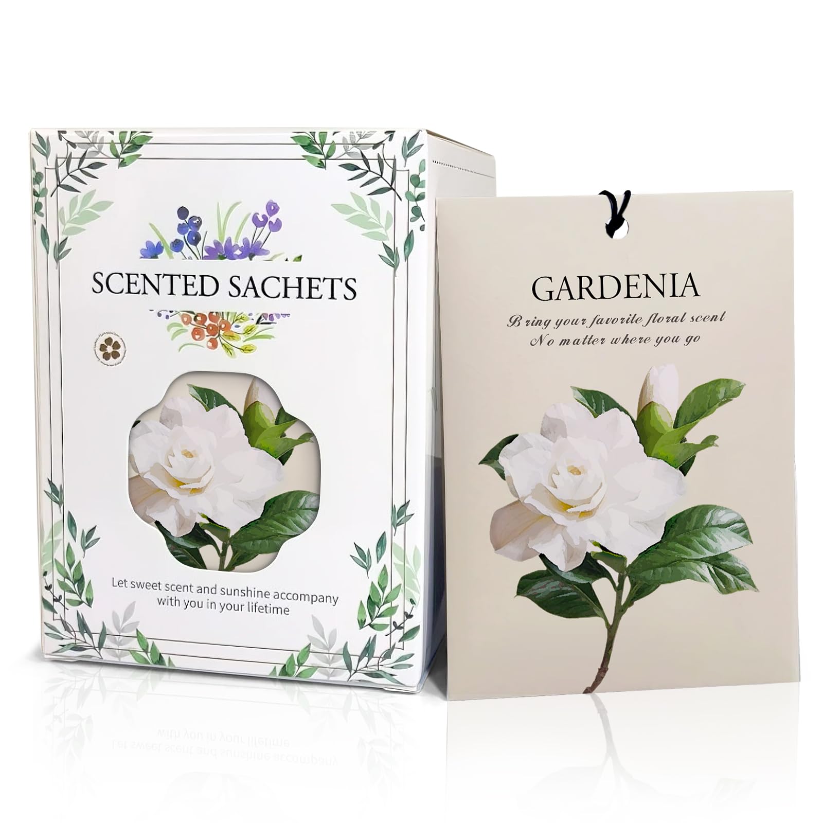 Gardenia Scented Sachet Bags - 12 Pack Closet Freshener Odor Eliminator, Long Lasting Home Fragrance for Drawers, Wardrobes &amp; Cars, House Smell Good Products, Air Freshener for Closet