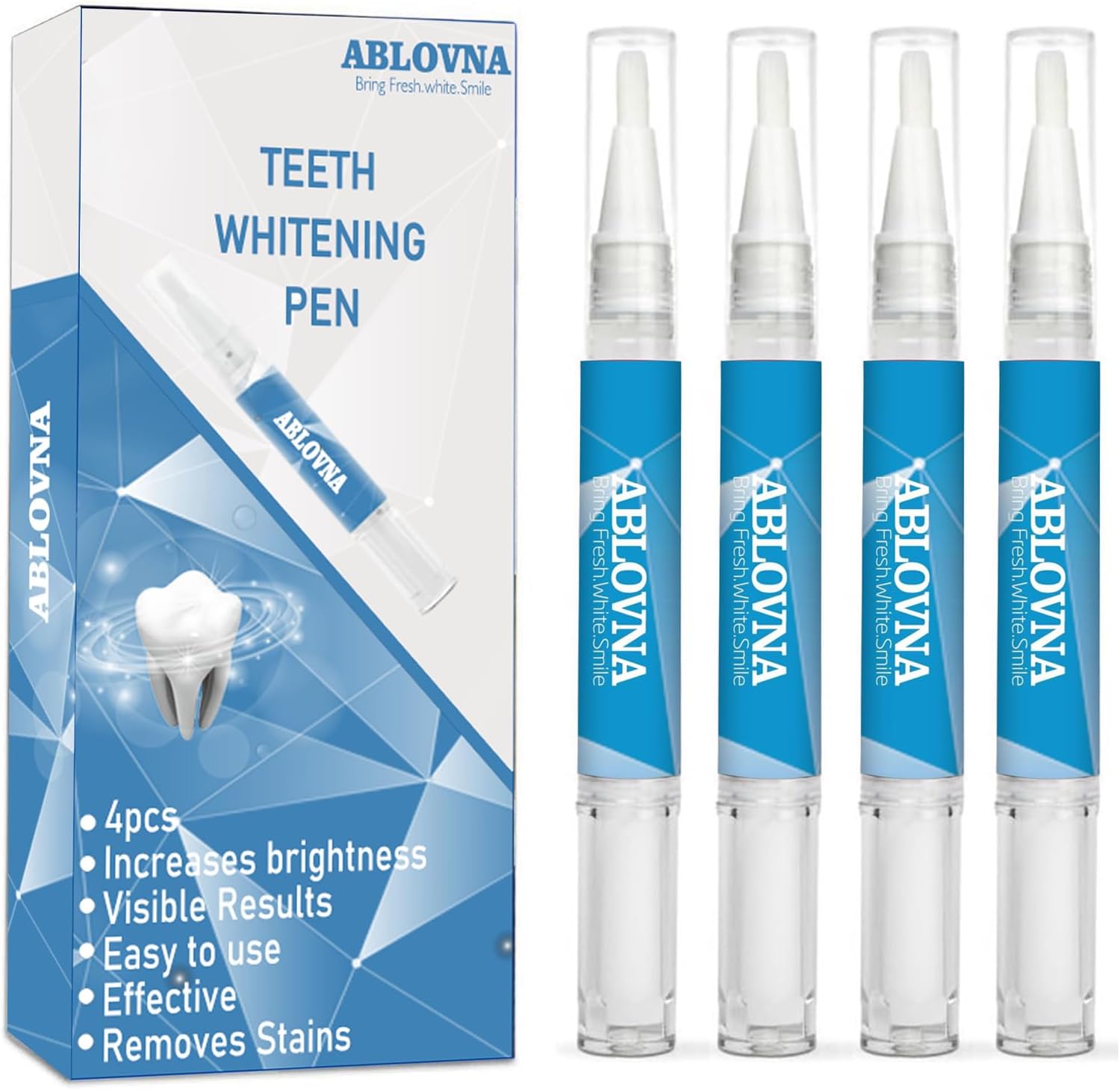 Teeth Whitening Pen 4 Pack, Brighten Your Smile in Just 1 Week with Tooth Whitening Pens Fast