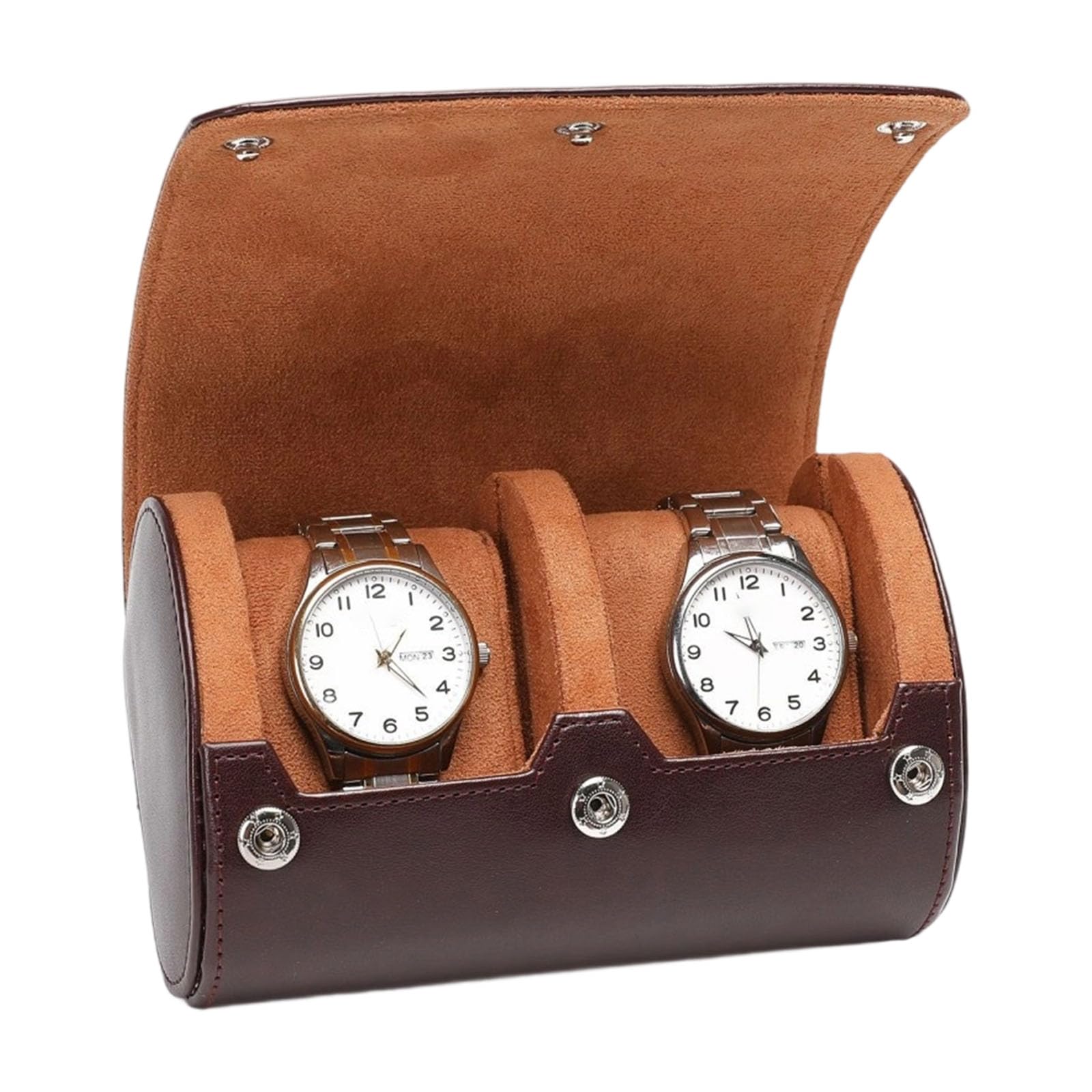Jazuaiao Watch Travel Case Wristwatch Storage Box Removable Pillows Jewelry Holder Container for Business Travelers Leather Watch Box
