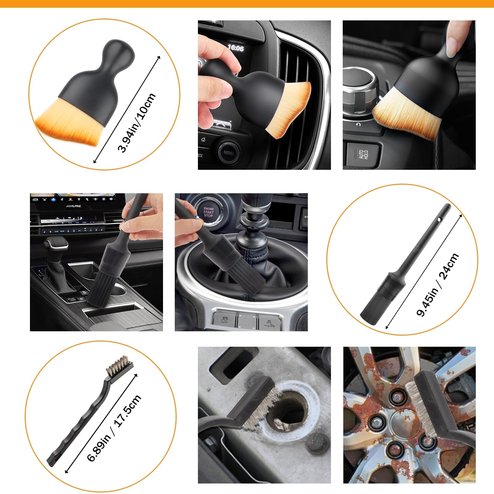 GES Balai de Lavage de Voiture avec Long Manche, Brosse de Lavage de Voiture de 157,5 cm avec poignée télescopique, kit de Nettoyage 2 en 1 Chenille en Microfibre Chenille avec Sac de Rangement pour