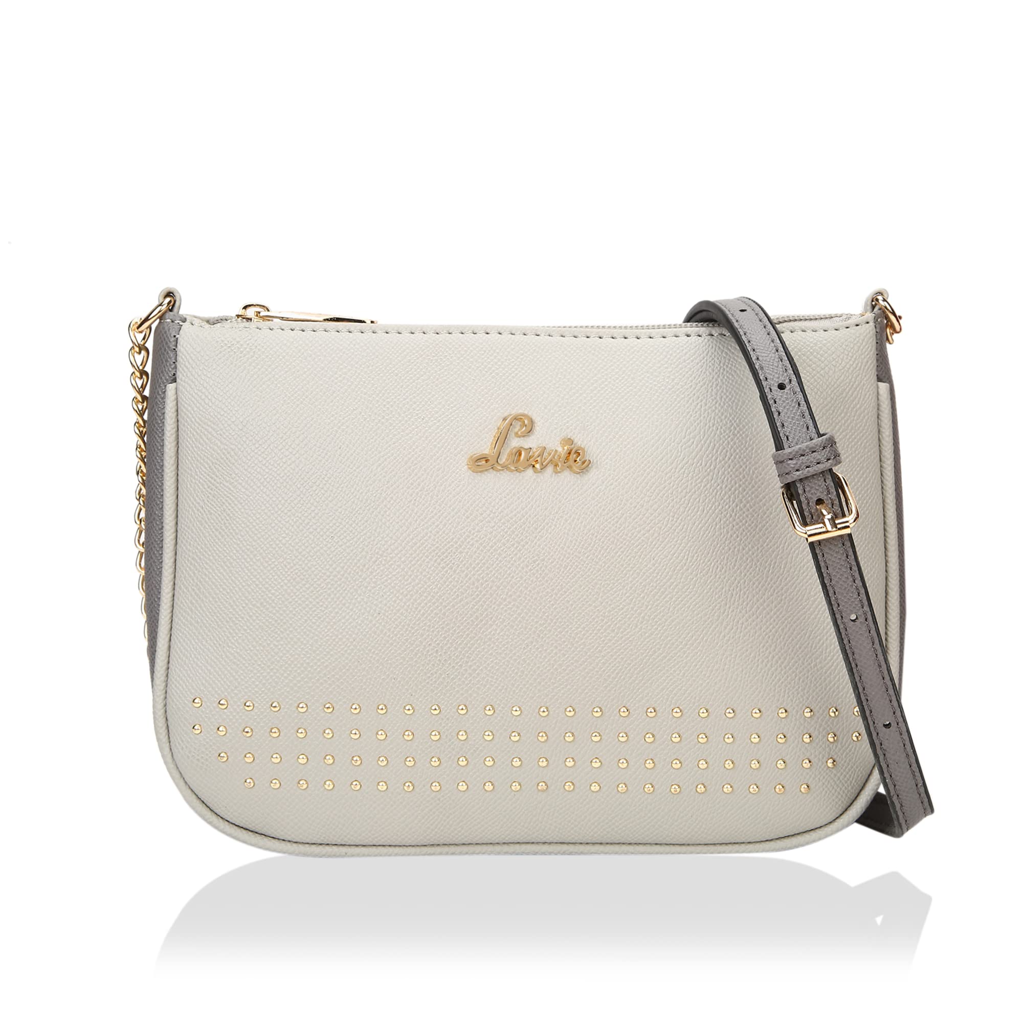 Lavie Womens Stud Keg Sling Bag | Ladies Purse Handbag (Grey) (B0C2V2D16M) Amazon Price History, Amazon Price Tracker