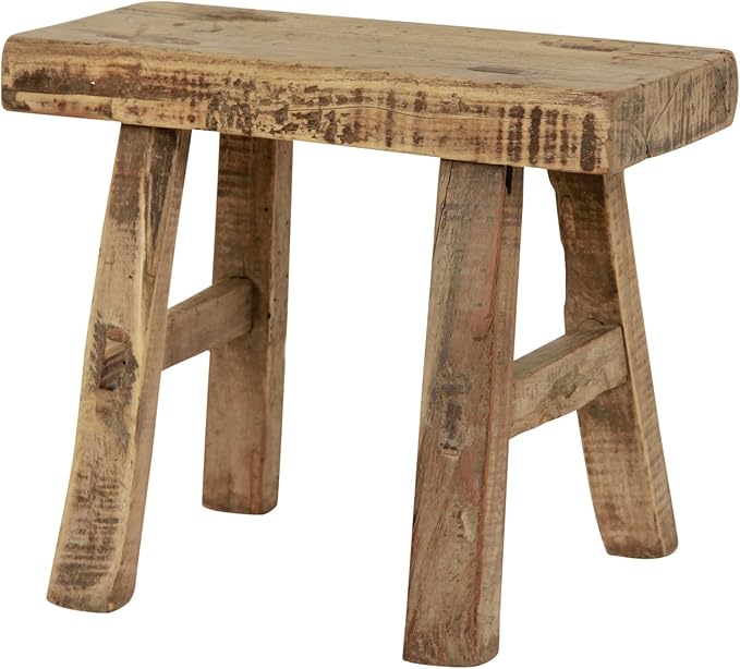 Artissance 11" W Rectangular Natural Wood Vintage Mini Stool (AM83740140 - Size and Finish may vary)