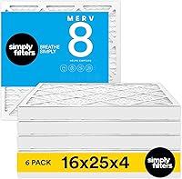 Vista 10 de Simply 18x25x1 Filtro de aire, MERV 8, paquete de 6, para caldera/aire acondicionado y HVAC de casa (Tamaño real: 17.75"x24.75"x0.75") Control