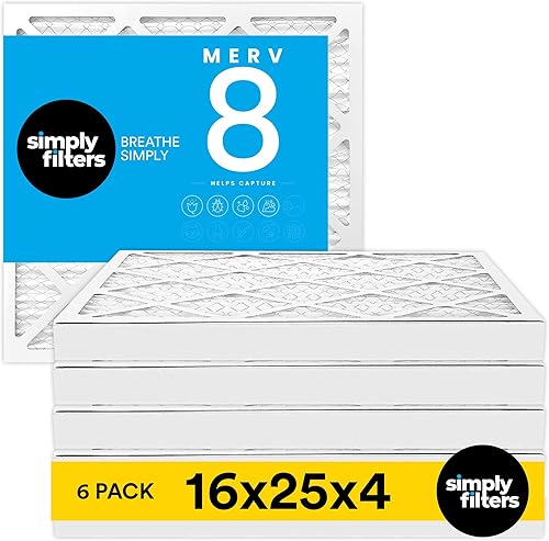Miniatura 10 de Simply Filtro de aire de 12 x 24 x 1, MERV 8, paquete de 6, para horno de aire acondicionado y HVAC (tamaño real: 11.75 x 23.75 x 0.75 pulgadas)