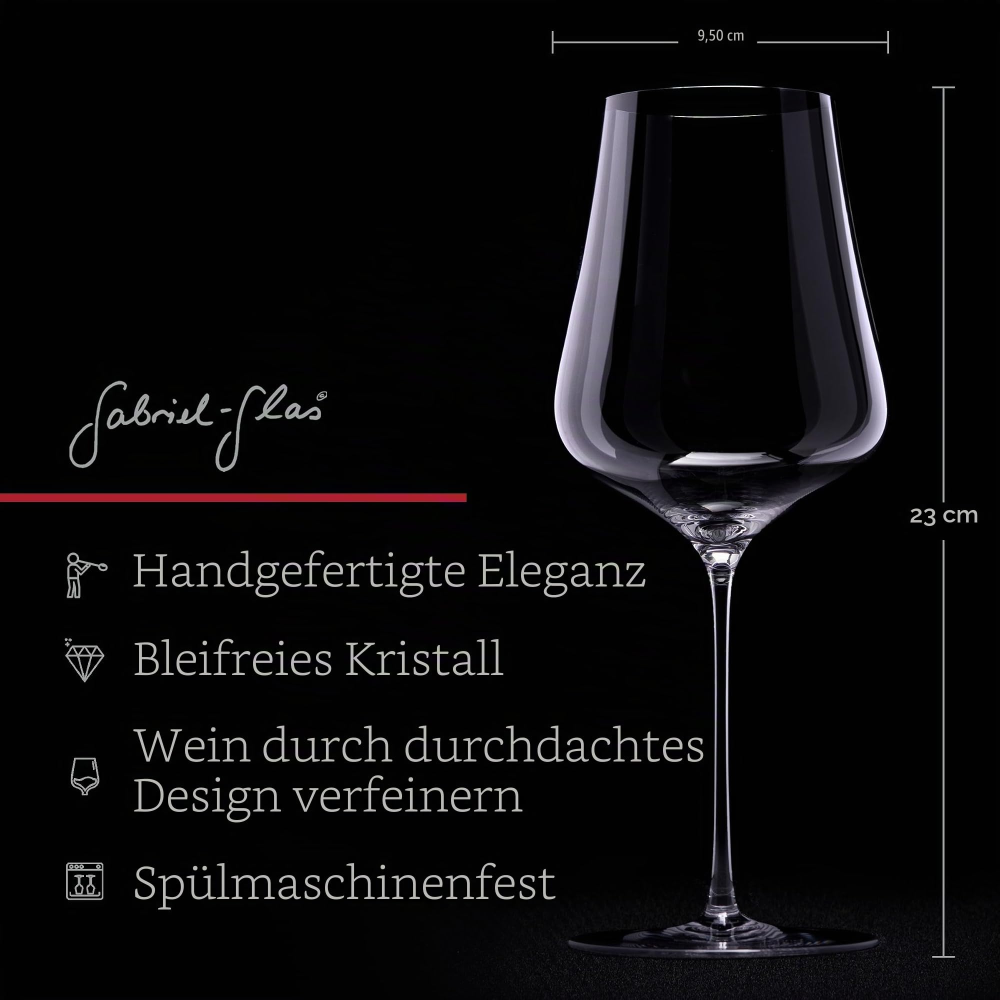 Gabriel-Glas - 2er Set - mundgeblasenes österreichisches Kristall-Weinglas - Gold Edition