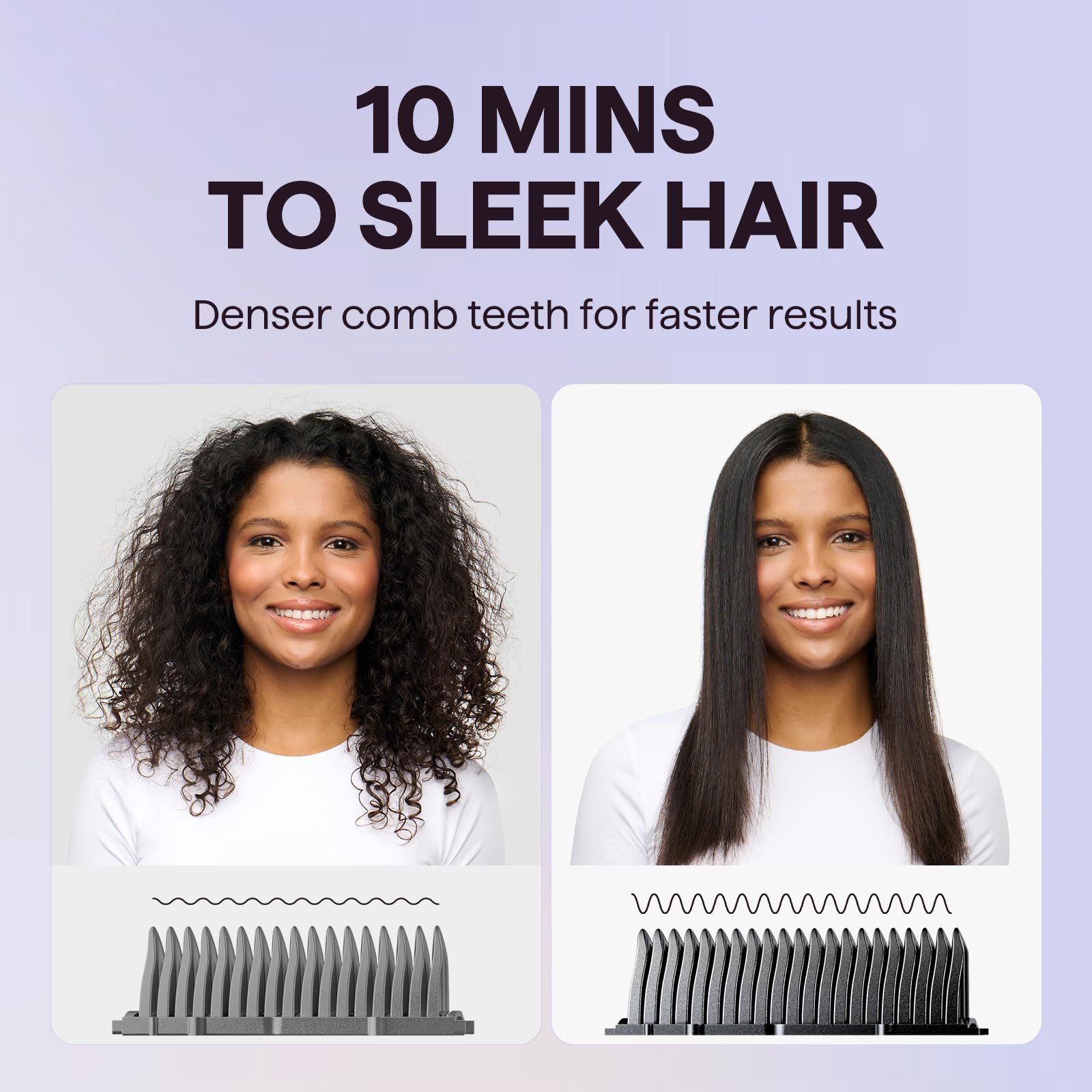 Wavytalk Brosse Lissante pour Cheveux, Fer à Lisser Ionique et Brosse à Cheveux 2 en 1, Lisseur Brosse en Céramique Anti-Brûlure avec Affichage, Double Tension (100-240V), Prise EU