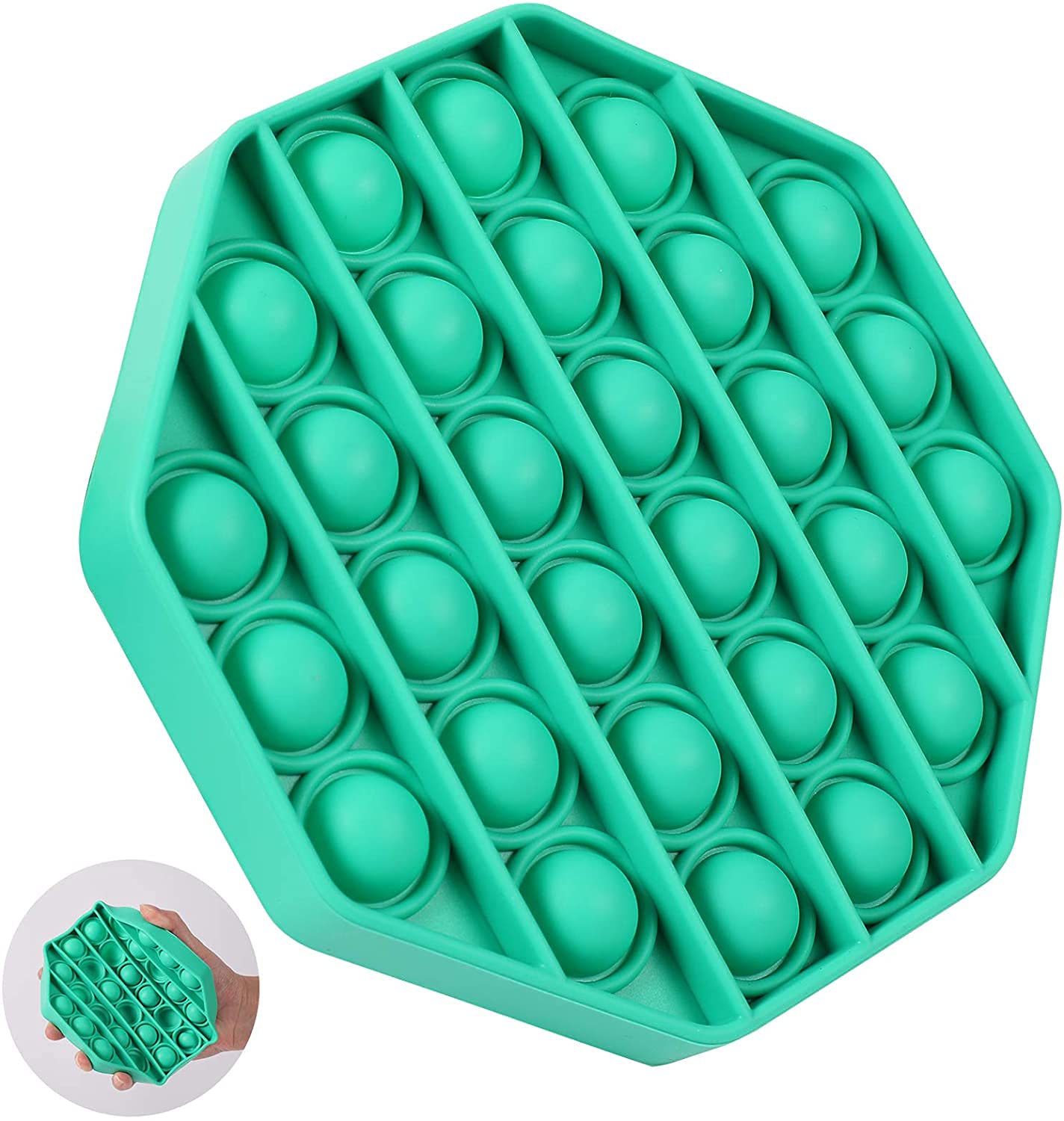 Chigy Wooh Pop It Game,Push Pop Fidget Toy,Special Needs Autism,Stress Buster Toys for Kids, Adult and All Age Groups, Tension Reducing Toy (Octagon-Green)
