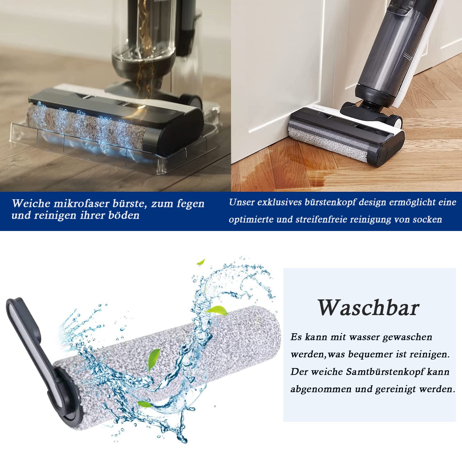 Ricambi per Tineco Floor One S5 Combo Aspirapolvere Lavapavimenti Cordless Senza Fili, 2 Filtri di Ricambio, 2 Spazzole a Rullo, Accessori per Aspirapolvere a Umido e a Secco Tineco
