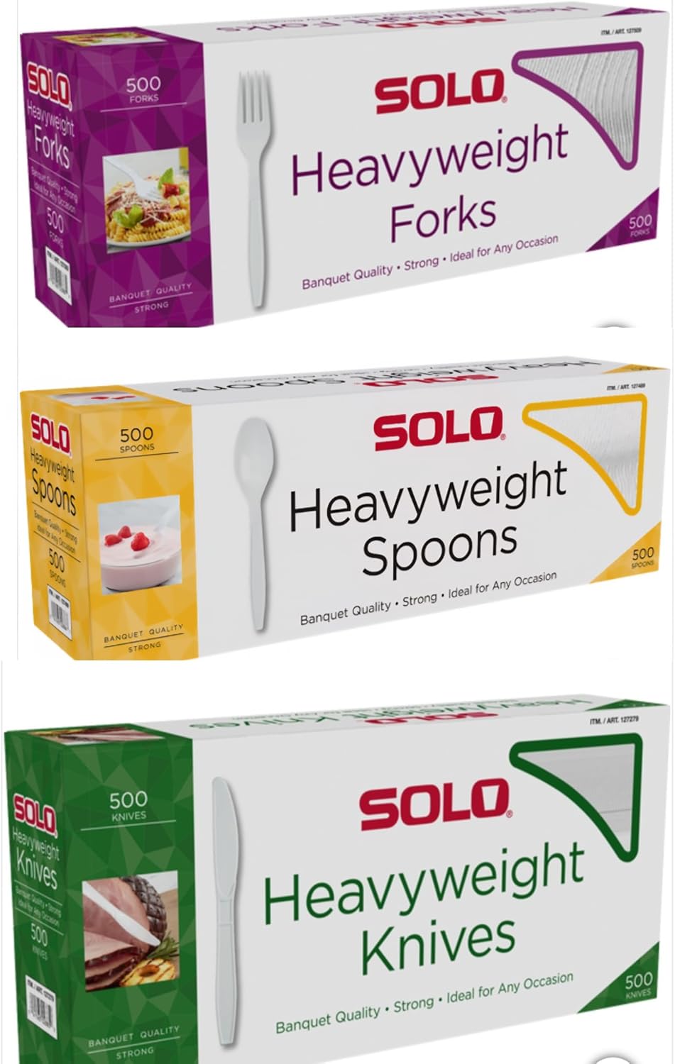 SOLO Cup Company Mediumweight Plastic Cutlery, Forks, White, 6.41 In, 1,500 Pieces