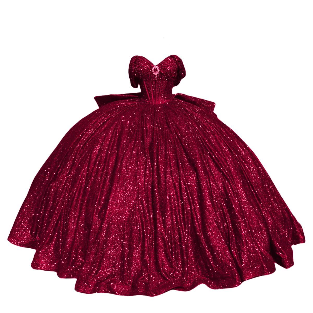 Sparkly Beaded Quinceanera Dresses with Train Off Shoulder Sweet 16 Dresses Puffy Tulle Ball Gown