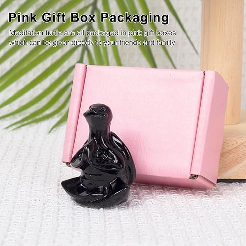 Miniatura 3 de Escultura de meditación de tortuga marina de obsidiana, escultura de yoga tallada a mano, figura curativa tallada a mano, decoración espiritual,