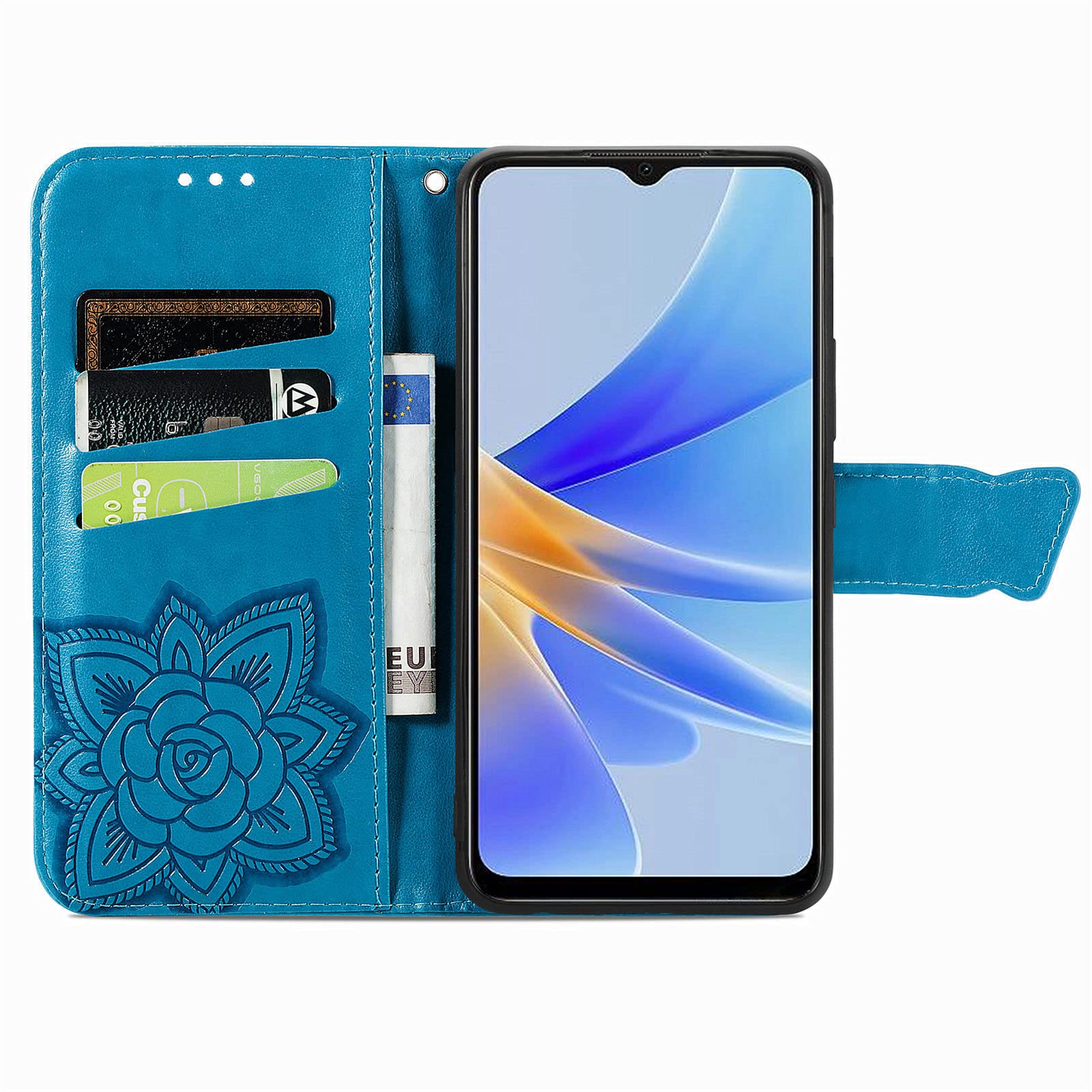 Fertuo Cover Portafoglio Con Mandala Per OPPO A17 – Custodia A Libretto In Pelle Con Porta Carte, Cinturino E Supporto - 3