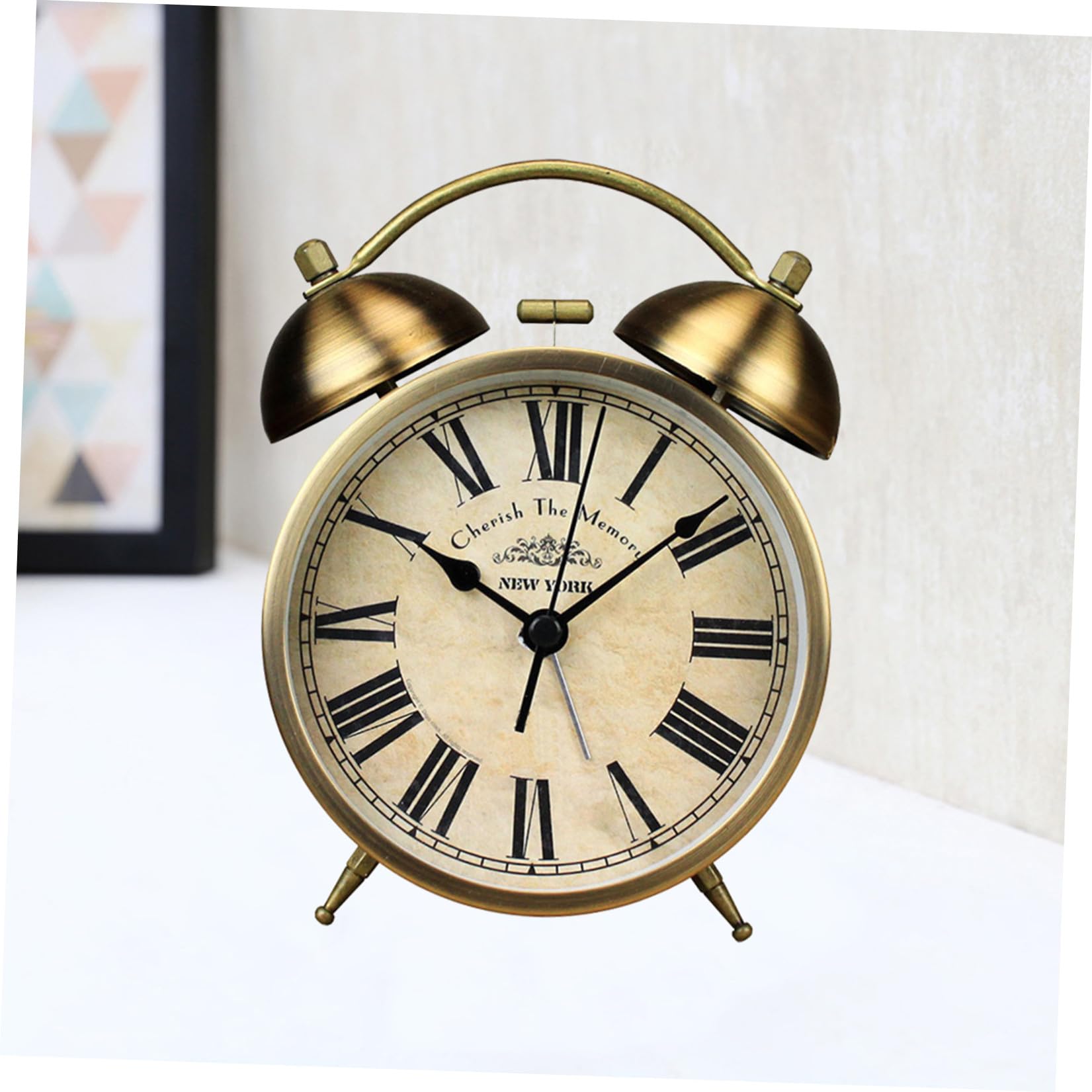 Didiseaon Reloj Despertador Redondo Retro Campana, Pequeño sin Pilas