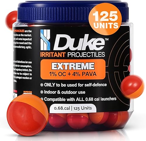 Miniatura 9 de Duke Extreme Non-Lethal 68 Caliber Projectiles OC Spray Balls, Pepper Spray Self Defense Balls, Pepper Spray Balls, 68 Caliber Self Defense Balls,