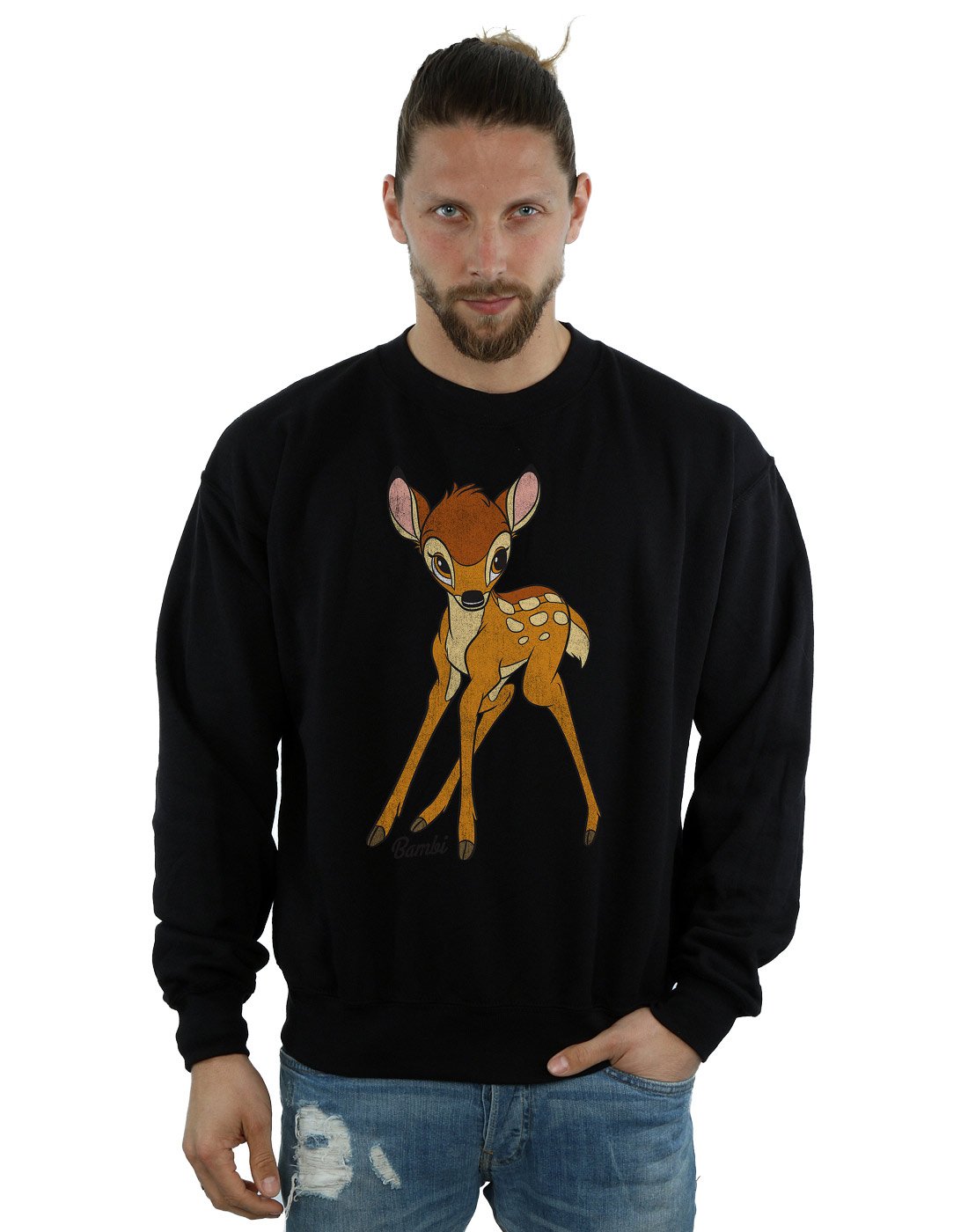 Disney Men's Bambi Classic Bambi Sweatshirt Medium Black