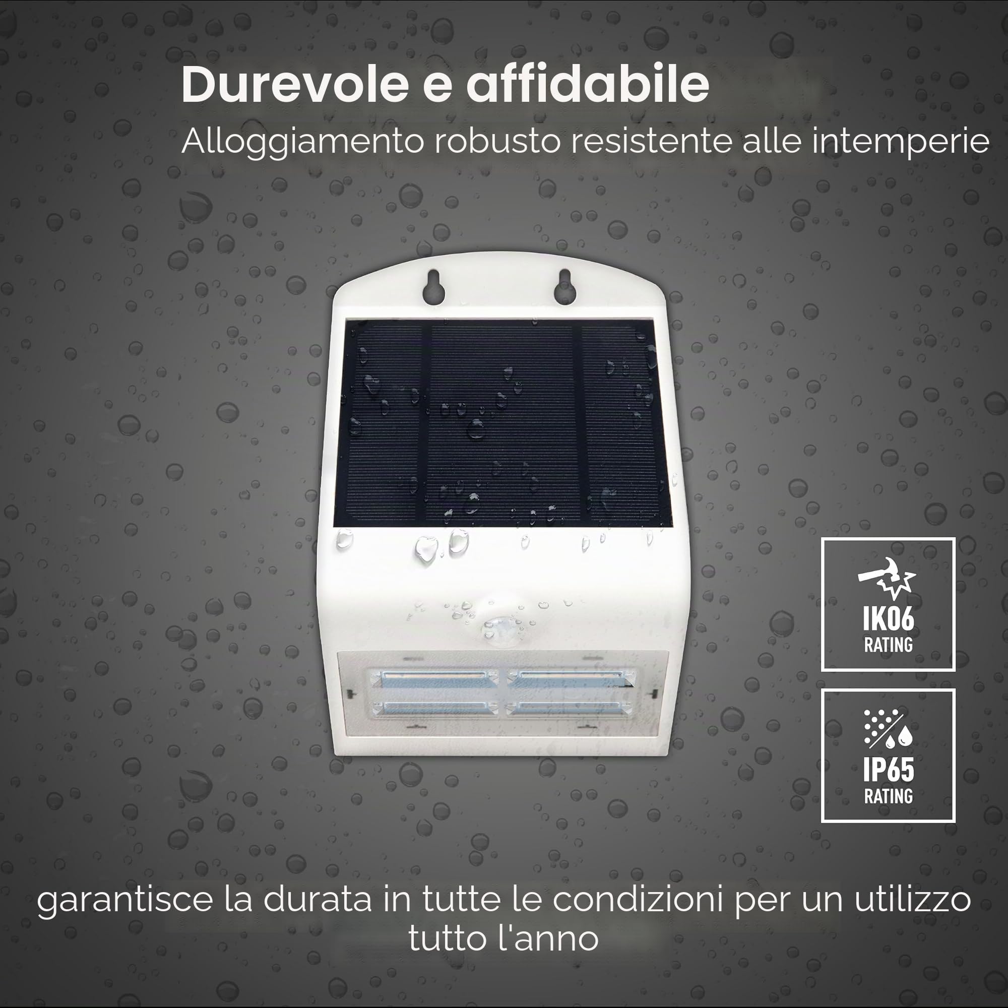 Luceco Solar Guardian applique angolare per esterni, con sensore di movimento PIR, 3,2 Watt, nero