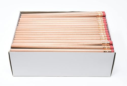 Pencil Guy Lápices redondos en blanco natural 144 a una caja